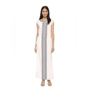 Tory Burch Womens Cream Silk Embroidered Scoop Neck Sleeveless Shift Dress XS